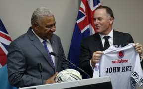 The traditional gift exchange between the two prime ministers.