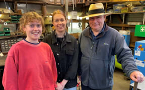 Kelsey Baker (from left), Madison and Bryan Baker