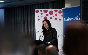 Prime Minister Jacinda Ardern has delivered her address to a business audience at a central city hotel in Auckland.