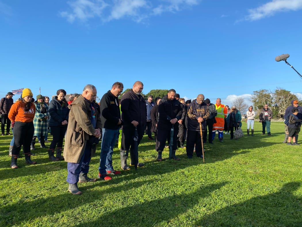 Ihumātao occupiers gathered to mark a year since the eviction notice for the disputed land was served, 23 July 2020