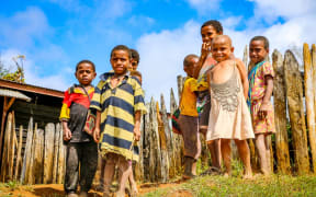 Children of Yalanda village in Nipa-Kutubu district of Southern Highlands province in PNG.