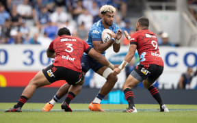 Blues No.8 Hoskins Sotutu during the Super Rugby Aotearoa rugby match between the Blues and the Crusaders held at Eden Park, Auckland, New Zealand.  21  March  2021       Photo: Brett Phibbs / www.photosport.nz