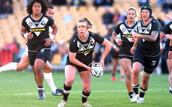 Kiwi Ferns playing in international test against Australia in 2018 - Georgia Hale pictured