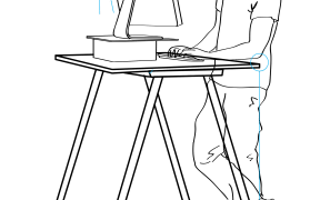 An illustration of a standing desk