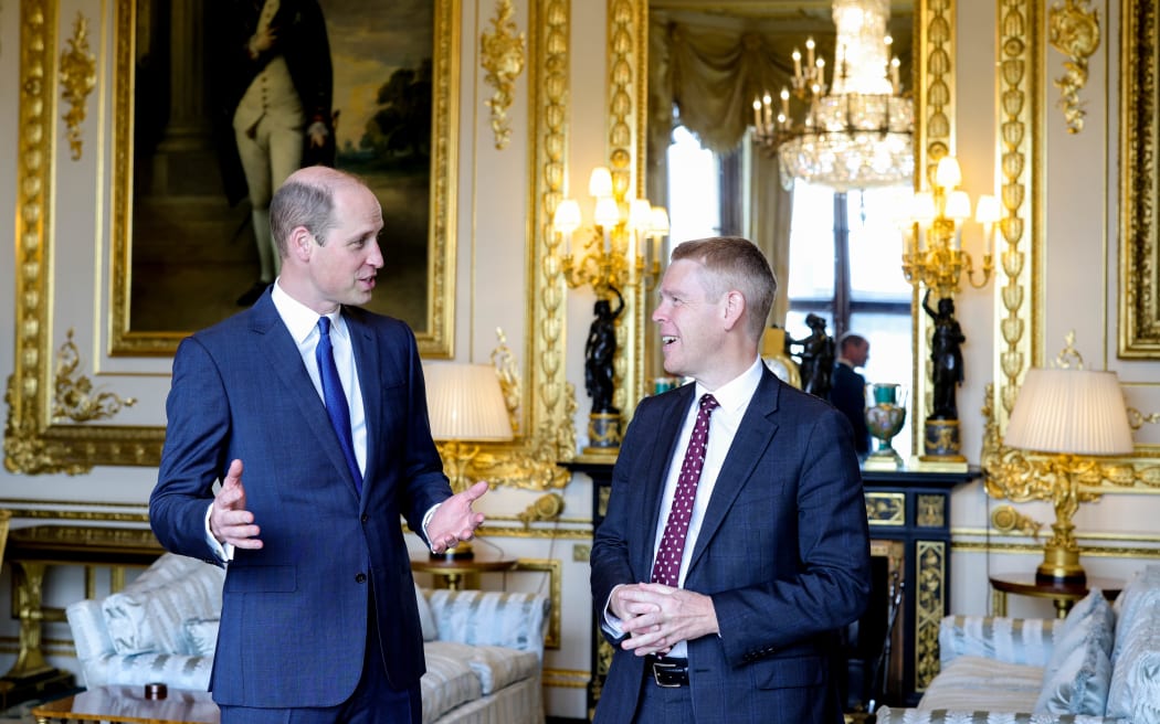 The Prince of Wales receives Prime Minister Chris Hipkins during an audience at Windsor Castle.