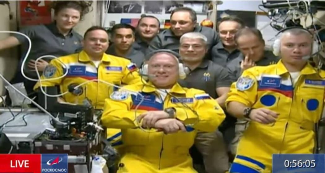 "It became our turn to pick a colour," one of the Russian cosmonauts said with a smile later on Friday.