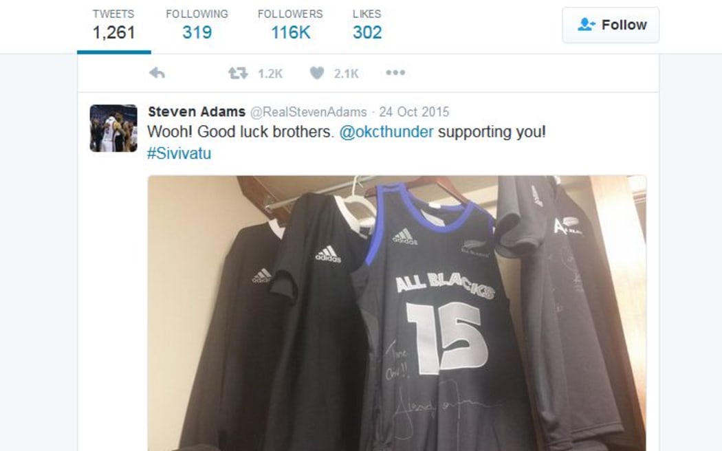 Steven Adams promotes his 'Kiwiness' on social media.