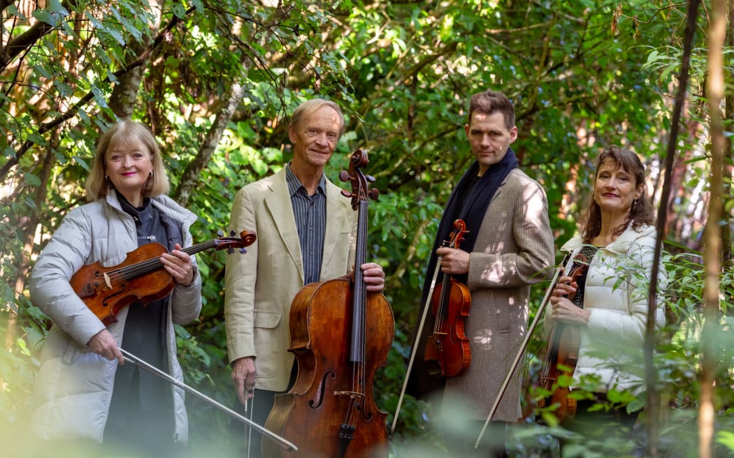 New Zealand String Quartet (l to r: Gillian Ansell, Rolf Gjelsten, Peter Clark, Helene Pohl)