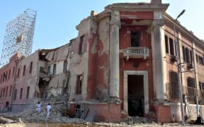 The facade of the Italian Consulate after the explosion.