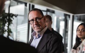 Andrew Little at the launch of his Wellington mayoralty campaign on 17 May, 2025.