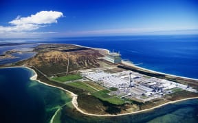 An artist impression of how a potential air carbon capture facility could look for scale at Tiwai Point.