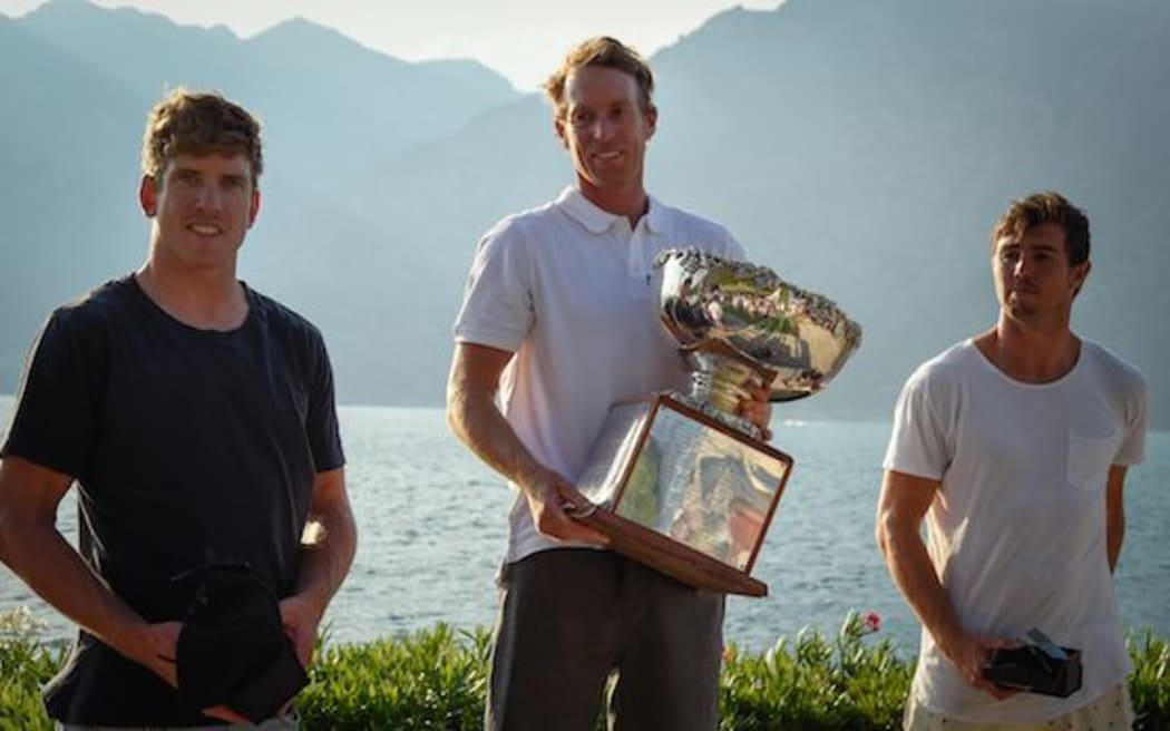 Peter Burling (left), Paul Goodison, Iain Jenson