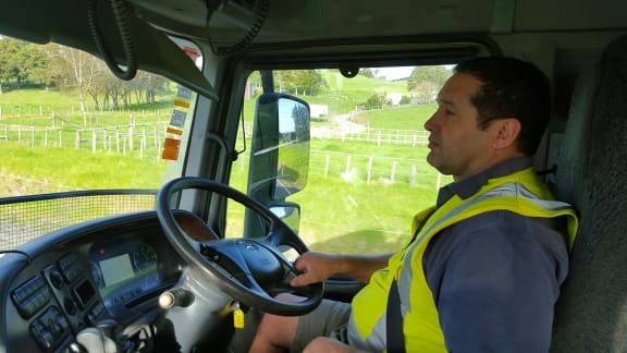 Log truck driver Warren Going