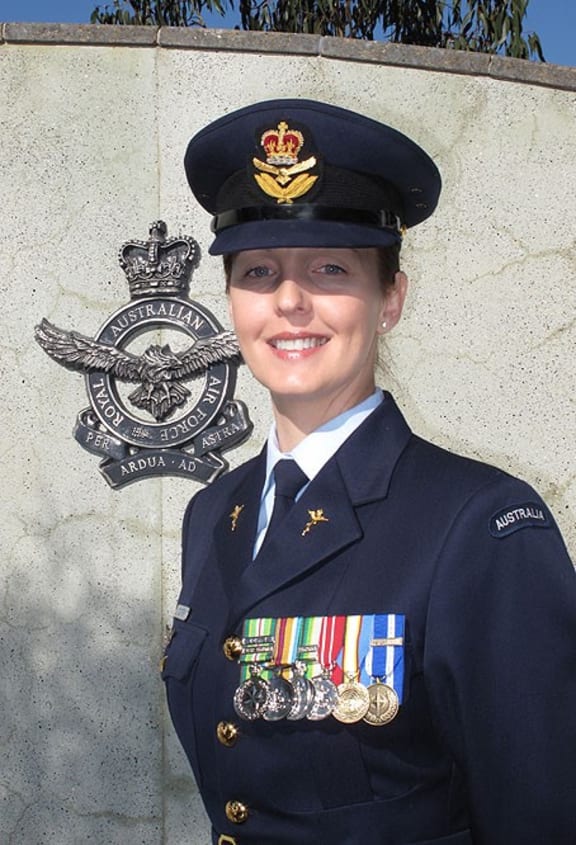 Sharon Bown dressed in her Royal Australian Air Force Uniform