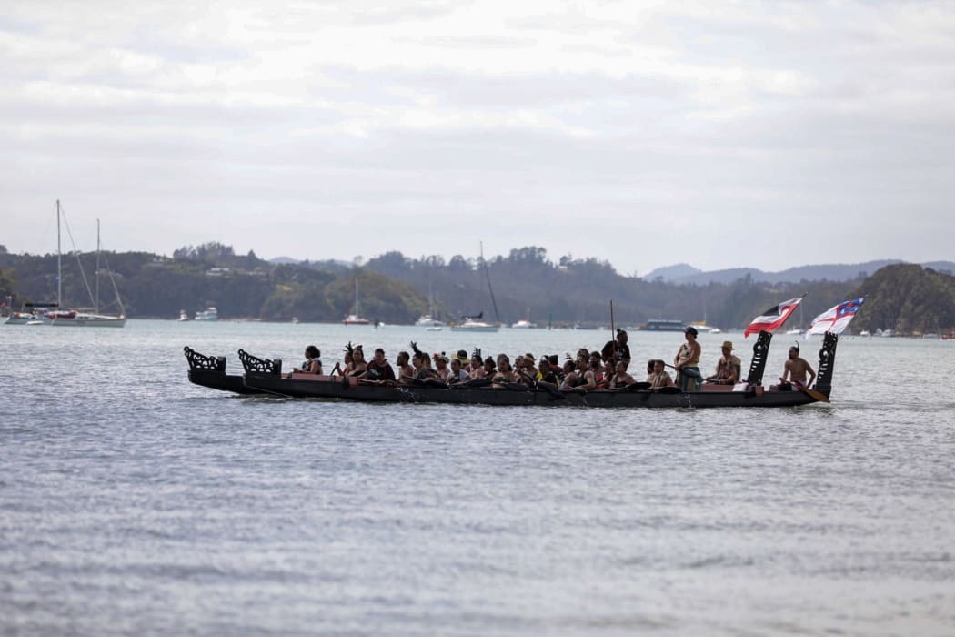 A waka in Waitangi.