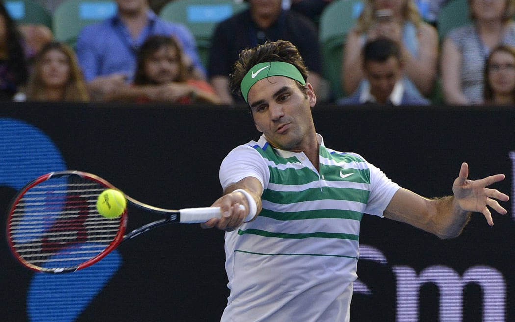 Roger Federer in action at the 2016 Australian Open
