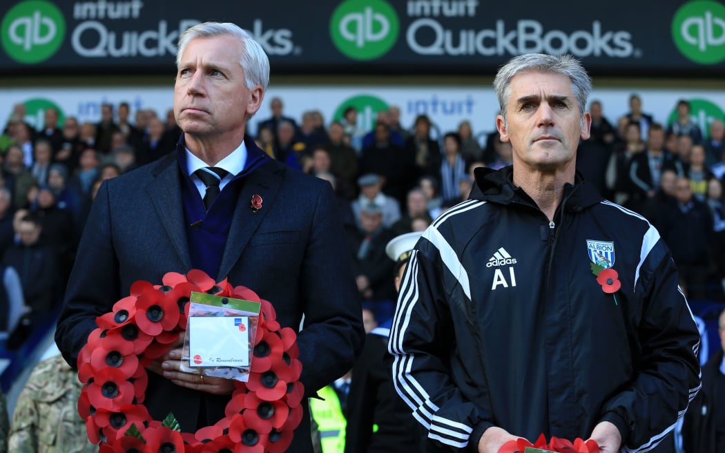Alan Pardew with Alan Irvine on Remembrance Day