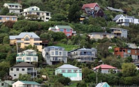 Houses on the hills in Lyttelton.