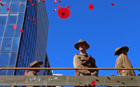 Wellington's CBD was a hive of activity this afternoon after thousands of people lined its streets for today's Anzac parade.