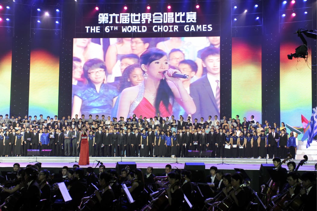 Participants perform at the closing ceremony of the 6th World Choir Games in Shaoxing, China, in July. 2010.