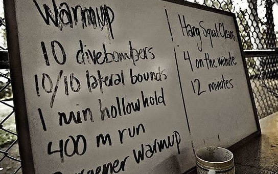 Tableau d'entrainement CrossFit