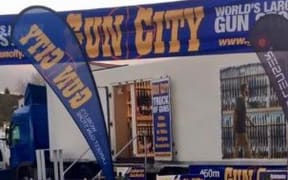 Gun City stand at Mystery Creek 2015.