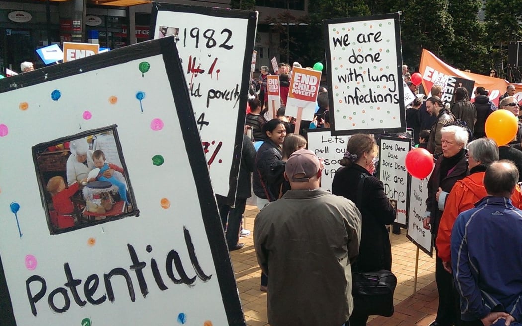 A hikoi to raise awareness of child poverty and children's rights in Auckland.