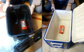 The two MS804 flight recorders recovered from the Mediterranean Sea.