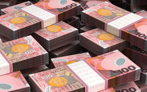 Stack of New Zealand dollars