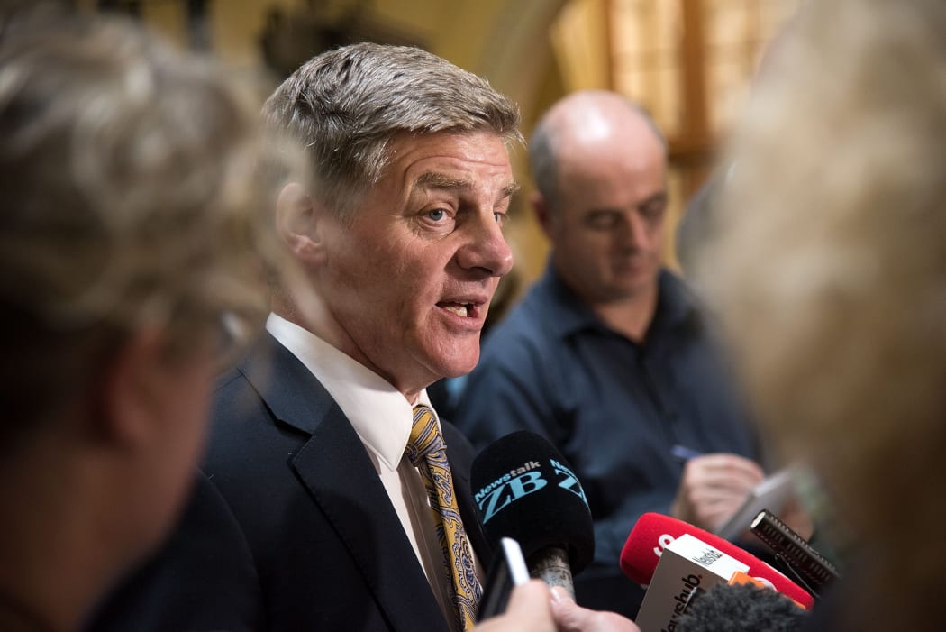 Bill English speaking to media on 5 December, after PM John Key's resignation.