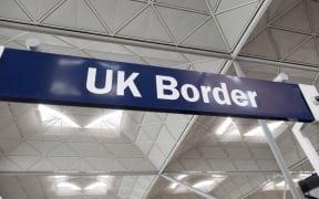 EU, UK, Borders, Passport and European Union signs and inscription in London Stansted STN airport in England, UK on 23 August 2019 a few months before the Brexit. (Photo by Nicolas Economou/NurPhoto)