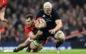 2022 Autumn Nations Series, Principality Stadium, Cardiff, Wales 5/11/2022, Wales vs New Zealand. Wales’ Tomos Williams tackles Dalton Papali'i of New Zealand.