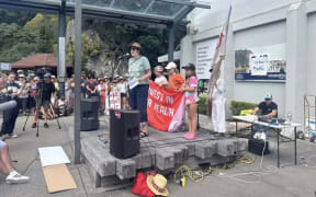 Hundreds showed to protest changes at Whakātane Hospital.