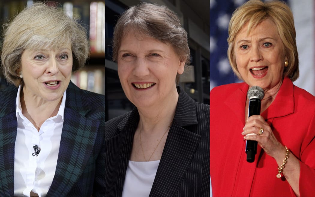 Theresa May Helen Clark and Hillary Clinton