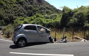 Wellington Mayor Justin Lester is unhurt after a truck collided with the car he was in, while travelling back to Wellington from Makara on 27 January 2017.