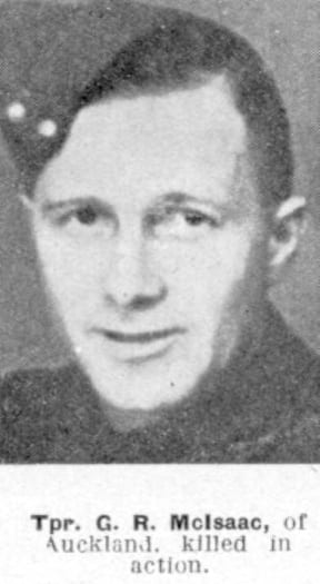 Gordon Russell McIsaac died in 1944 during WW2.