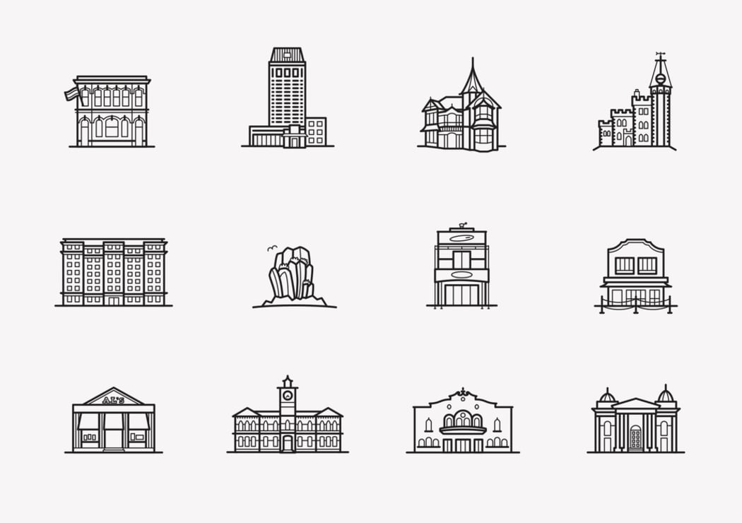 Designer Stephen McCarthy raised money for Christchurch with his poster of lost heritage buildings.