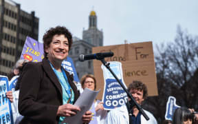 Naomi Oreskes in Copley Park in 2017