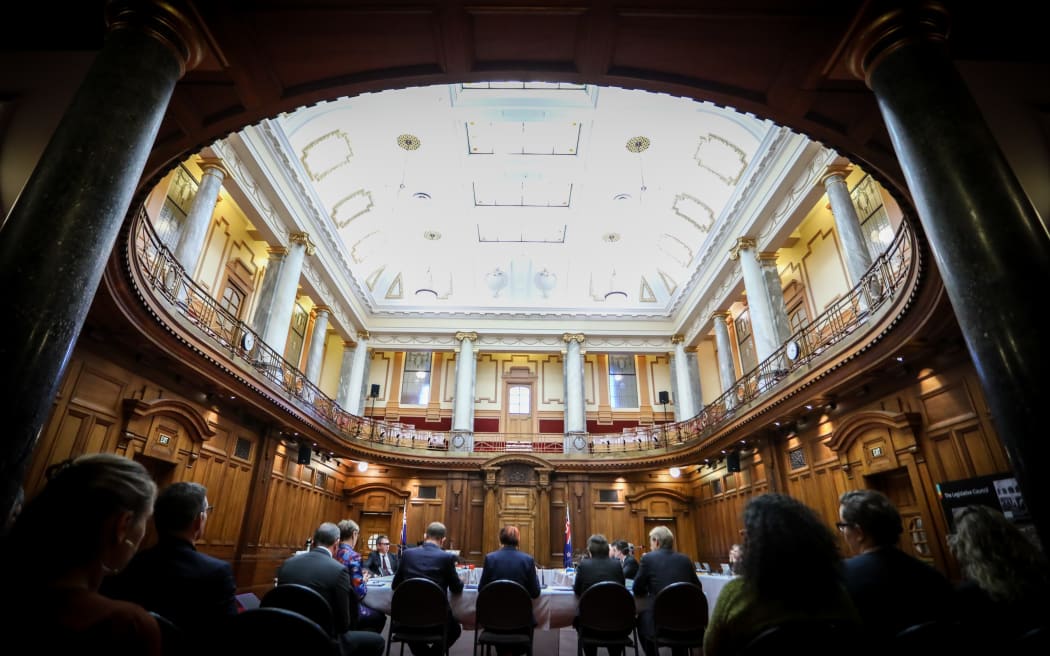 A Select Committee meeting in the Legislative Council Chamber