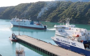 03052021 NEWS PHOTO MARLBOROUGH EXPRESS SCOTT HAMMOND / STUFF Police search ferries after bomb scare in Picton ferry terminal. Bluebridge is delayed at the dock during the search,