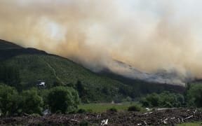 Nine helicopters were fighting the forest fire in the Waikakaho Valley by air on Wednesday 25 November 2015.