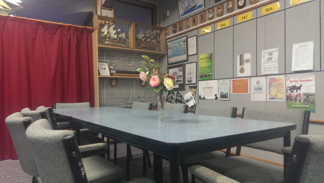 The table where Ashburton shooting victim Peg Noble would sit on a Thursday night at members' night at the RSA.