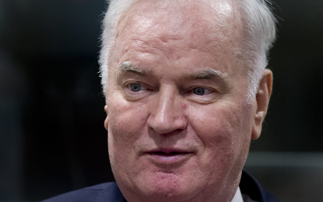 Former Bosnian Serb commander Ratko Mladic enters the International Criminal Tribunal.