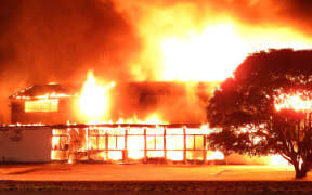 The fire broke out at the Sutton Tools factory in Kaiapoi.