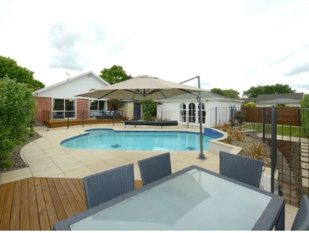 This Christchurch house comes with a swimming pool.
