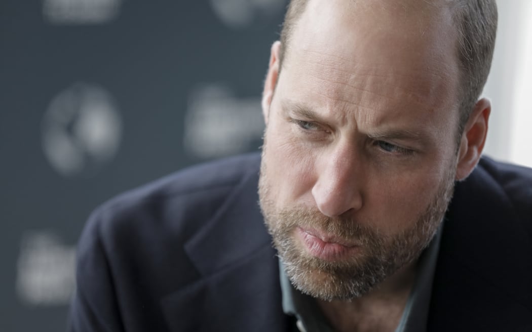 Britain's Prince William, Prince of Wales, visits the Earthshot Prize Climate Leaders Youth Programme at Rooftop on Bree in Cape Town, on November 4, 2024. (Photo by GIANLUIGI GUERCIA / POOL / AFP)