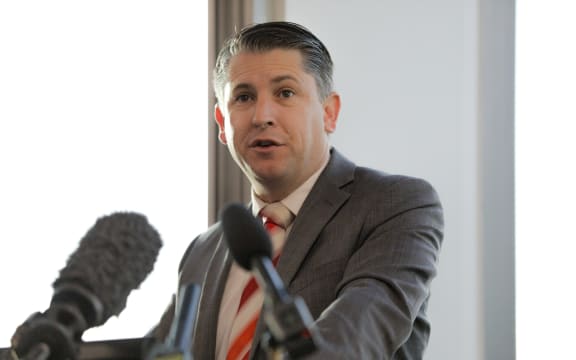 Transport Minister Michael Wood details the government's preferred option for Wellington transport including light rail to the south coast, 29 June 2022.