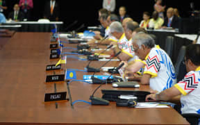 Island leaders at the Pacific Islands Forum summit in Port Moresby press their call for greater response to climate change by developed countries.