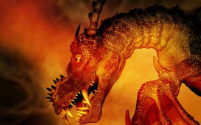 Dragon, illustration. (Photo by VICTOR HABBICK VISIONS/SCIENCE P / VHB / Science Photo Library via AFP)