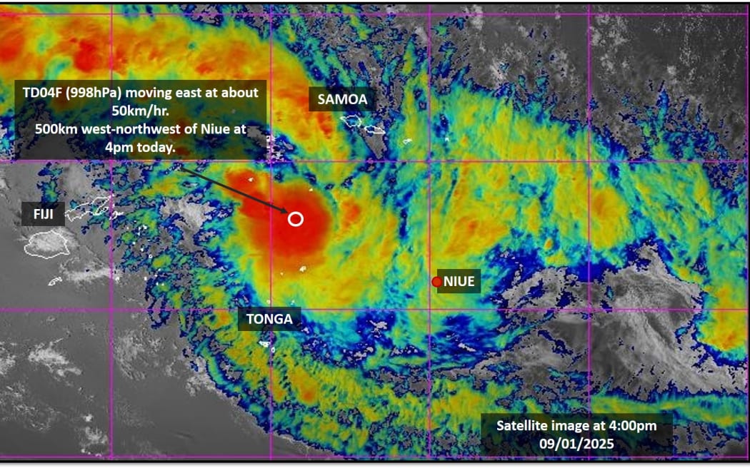 Tropical depression TD04F which has already brought bad weather to parts of the Pacific developed into a tropical cyclone on Friday evening.
.